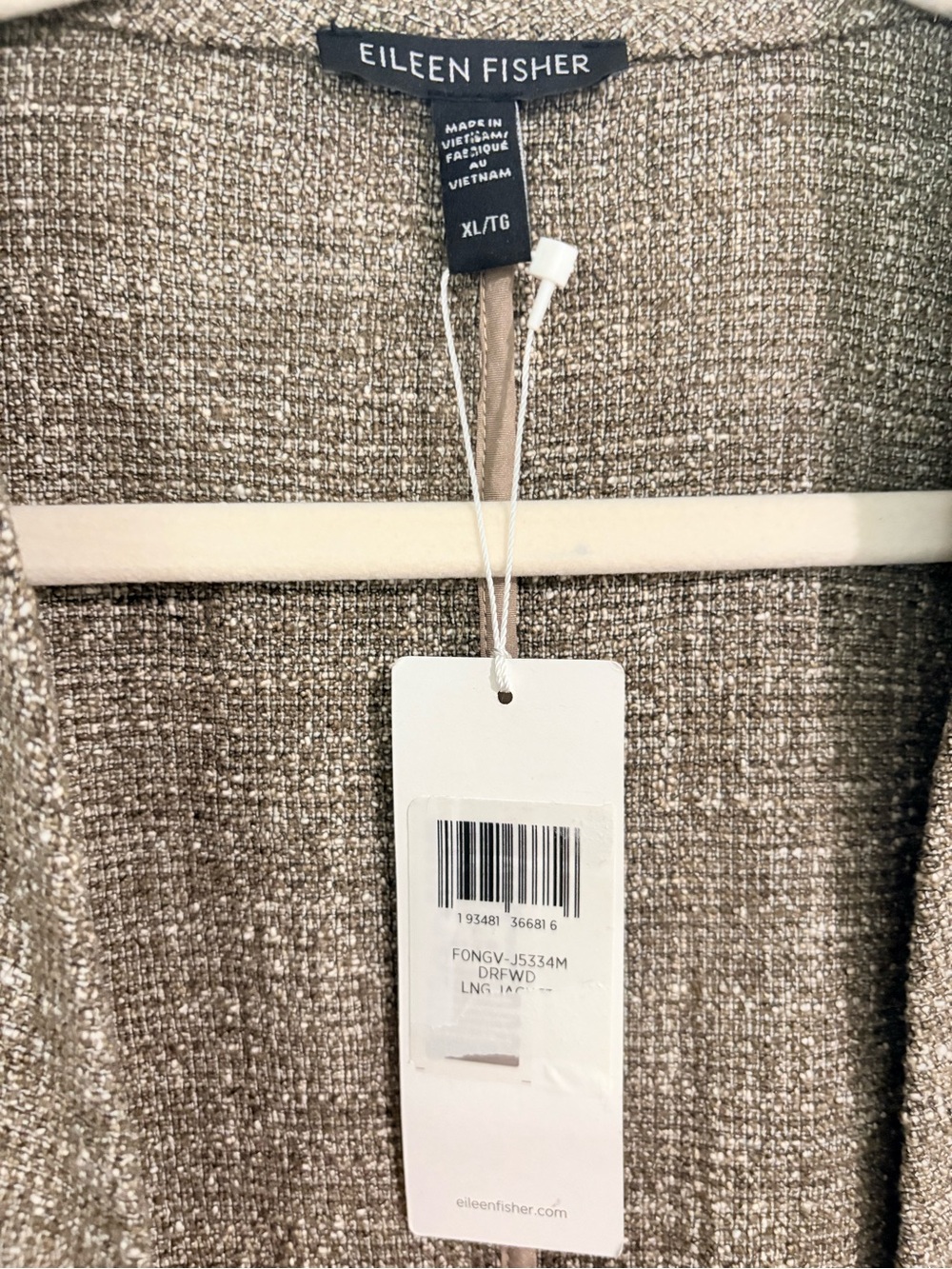 Eileen Fisher Driftwood Open Front Jacket NWT - Picture 5 of 7